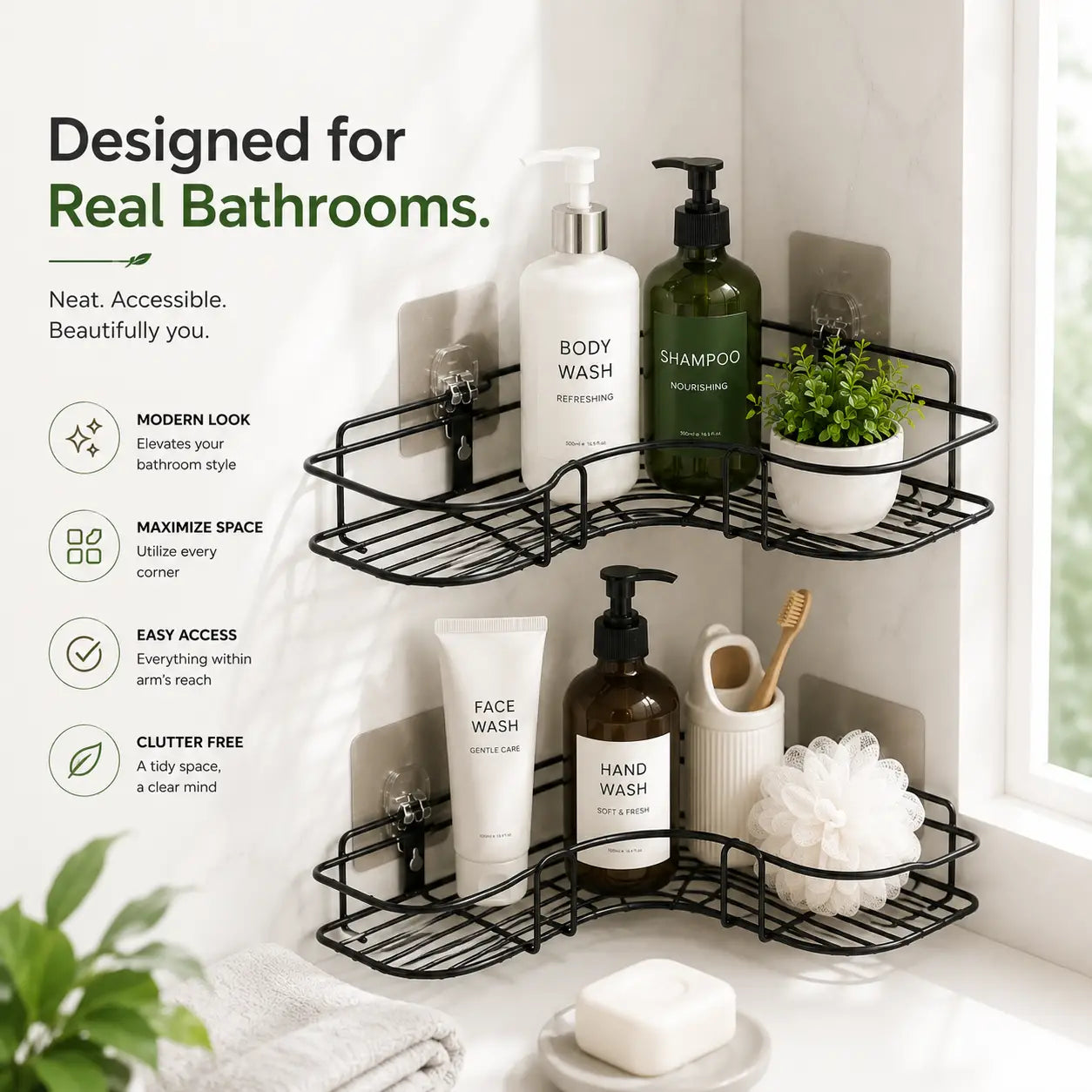 MyLivu™ - Corner Bathroom Organizer