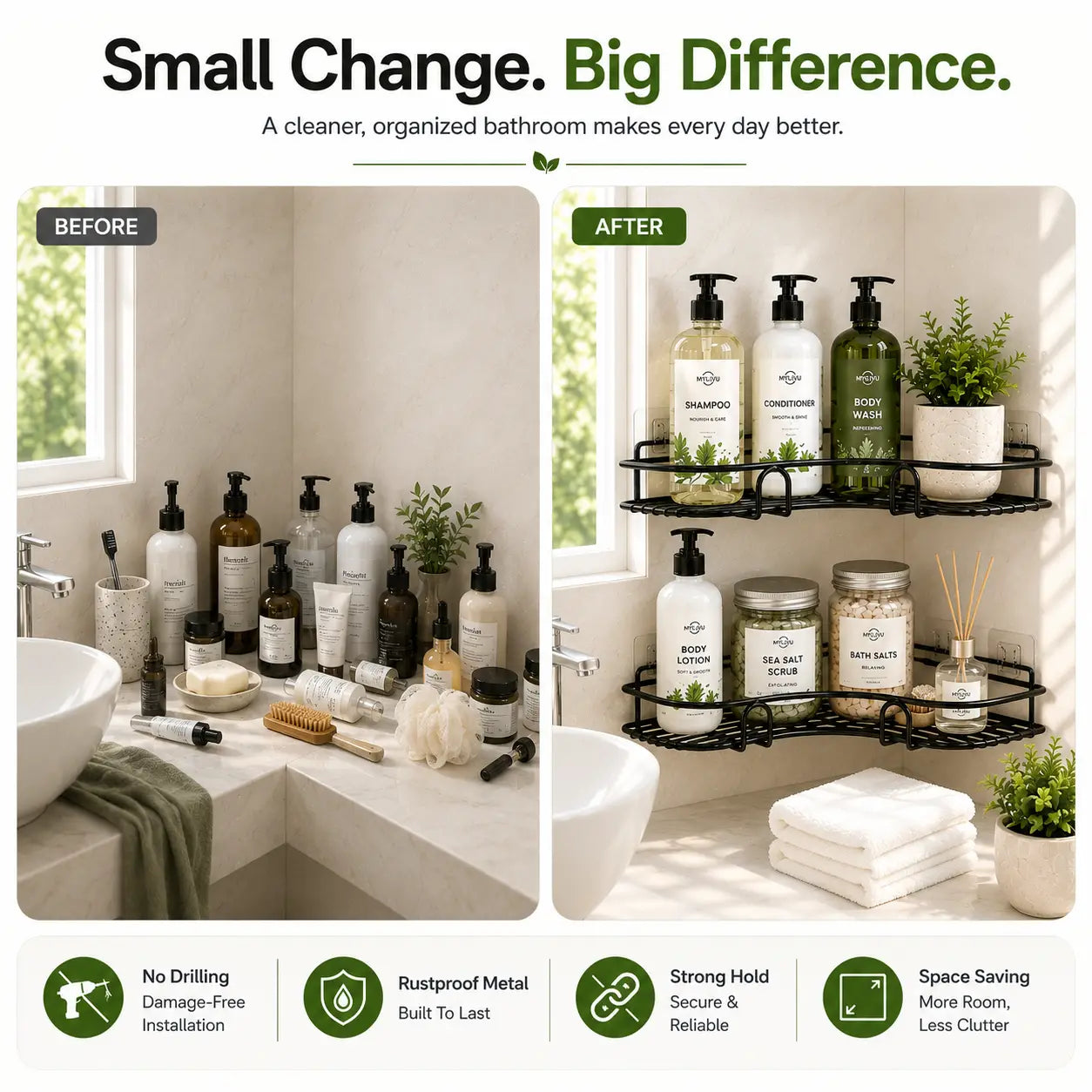MyLivu™ - Corner Bathroom Organizer